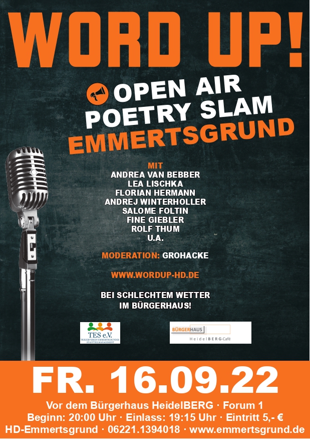 Der WORD UP! Open-Air Poetry Slam ist zurück auf Berg!