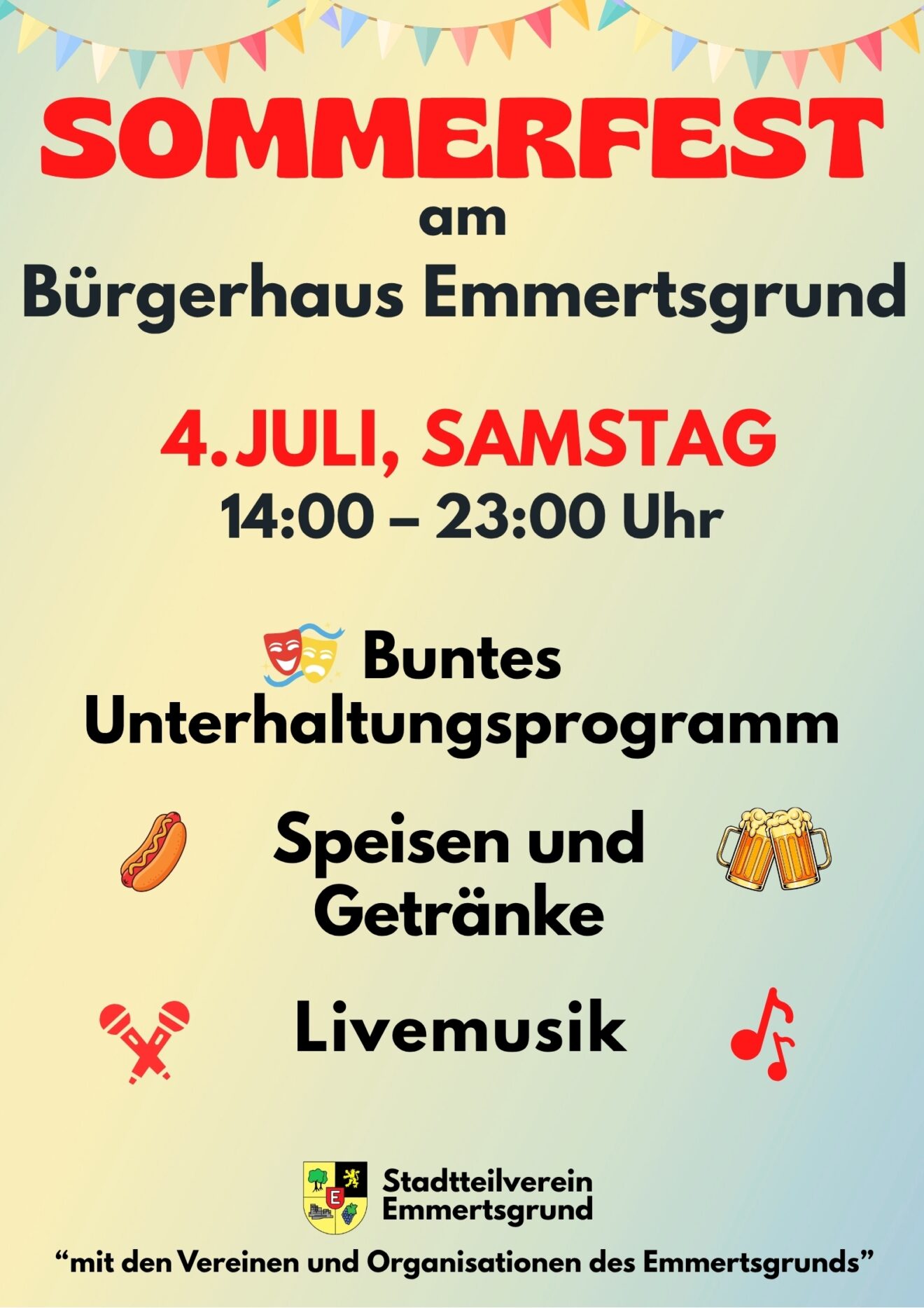 Ein Fest für den ganzen Stadtteil: Sommerfest am Bürgerhaus Emmertsgrund